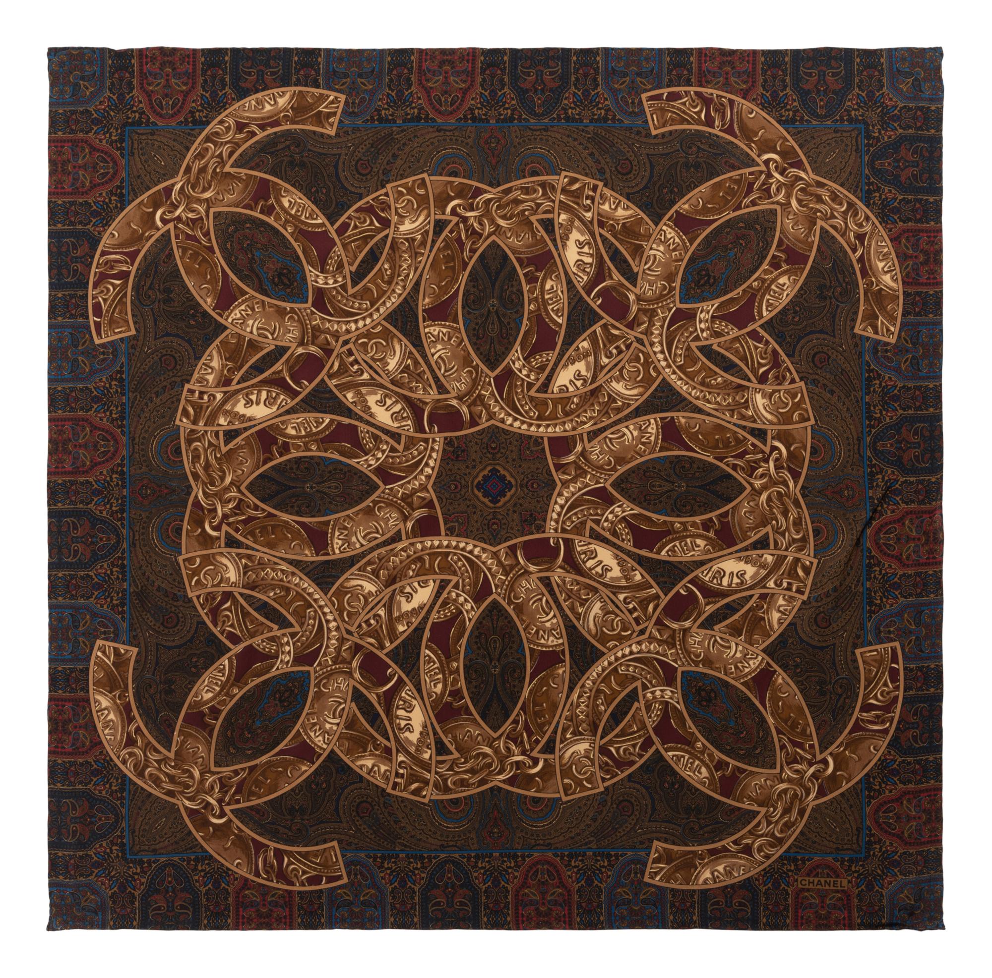 Five Chanel Items: Four Scarves and One Brooch, 1980-2000s
