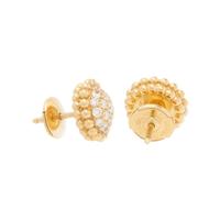 VAN CLEEF & ARPELS, DIAMOND AND YELLOW GOLD 'PERLÉE' STUD EARRINGS