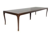 A Holly Hunt Studio Walnut and Brass Carlyle Dining Table
