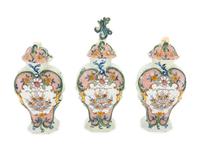 Three-piece Dutch Polychrome Garniture