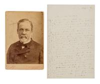 PASTEUR, Louis (1822-1895). Autograph letter signed ("L. Pasteur"), in French, to Maileot. Paris, 1 February 1876.