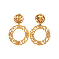 Chanel Filigree Logo Ear Clips