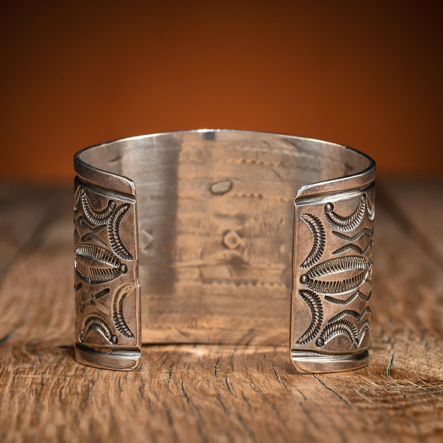Navajo Stamped Silver Cuff Bracelet