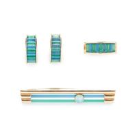CHRYSOPRASE, CHALCEDONY, AND OPAL JEWELRY SUITE