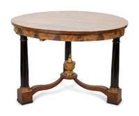 An Empire Style Parcel Ebonized Walnut Center Table — 19TH CENTURY