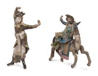 Two Chinese Sancai Glazed Pottery Figures