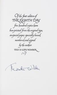 WILDER, THORNTON. The Eighth Day. New York, (1967) First, limited edition, signed by Wilder.