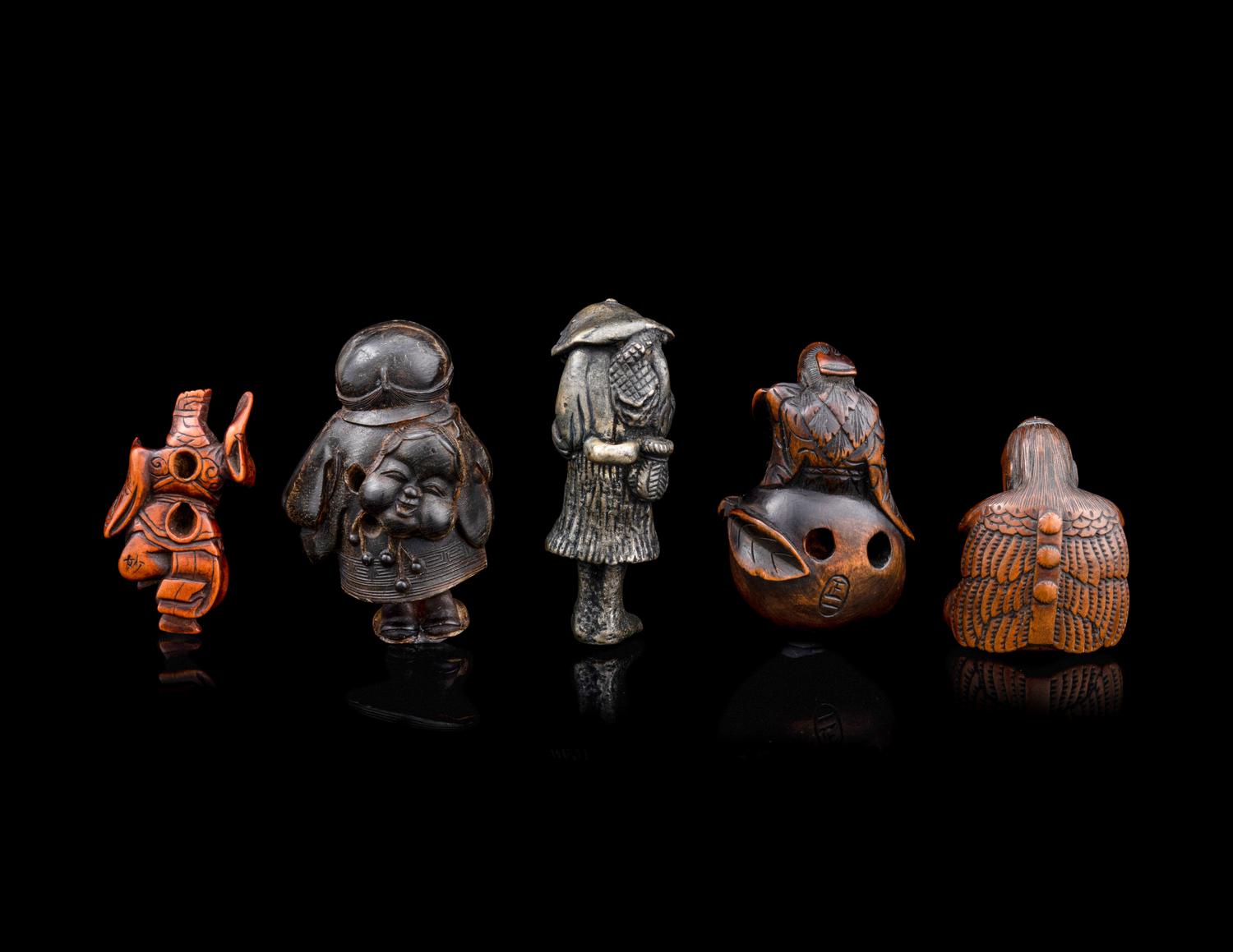 Five Japanese Figural-Form Netsuke