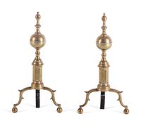 A Group of Federal Brass and Iron Fireplace Articles