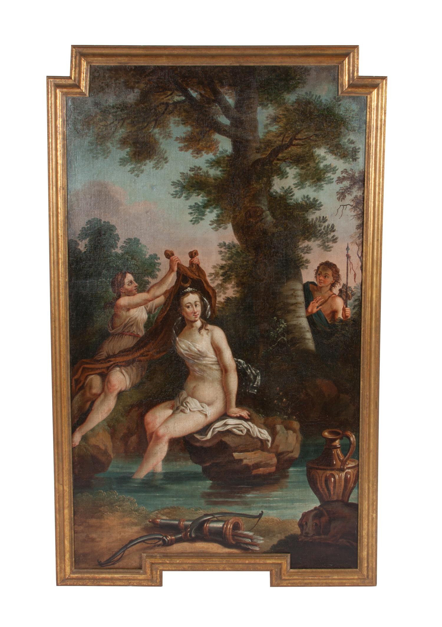 Artist Unknown, (Continental School, Early 20th century), Artemis Bathing in Landscape