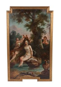Artist Unknown, (Continental School, Early 20th century), Artemis Bathing in Landscape