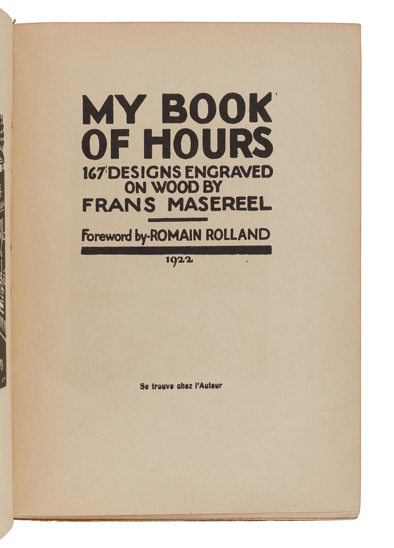 [MASEREEL, Frans (1889-1972)]. A group of 3 works by Masereel, comprising: