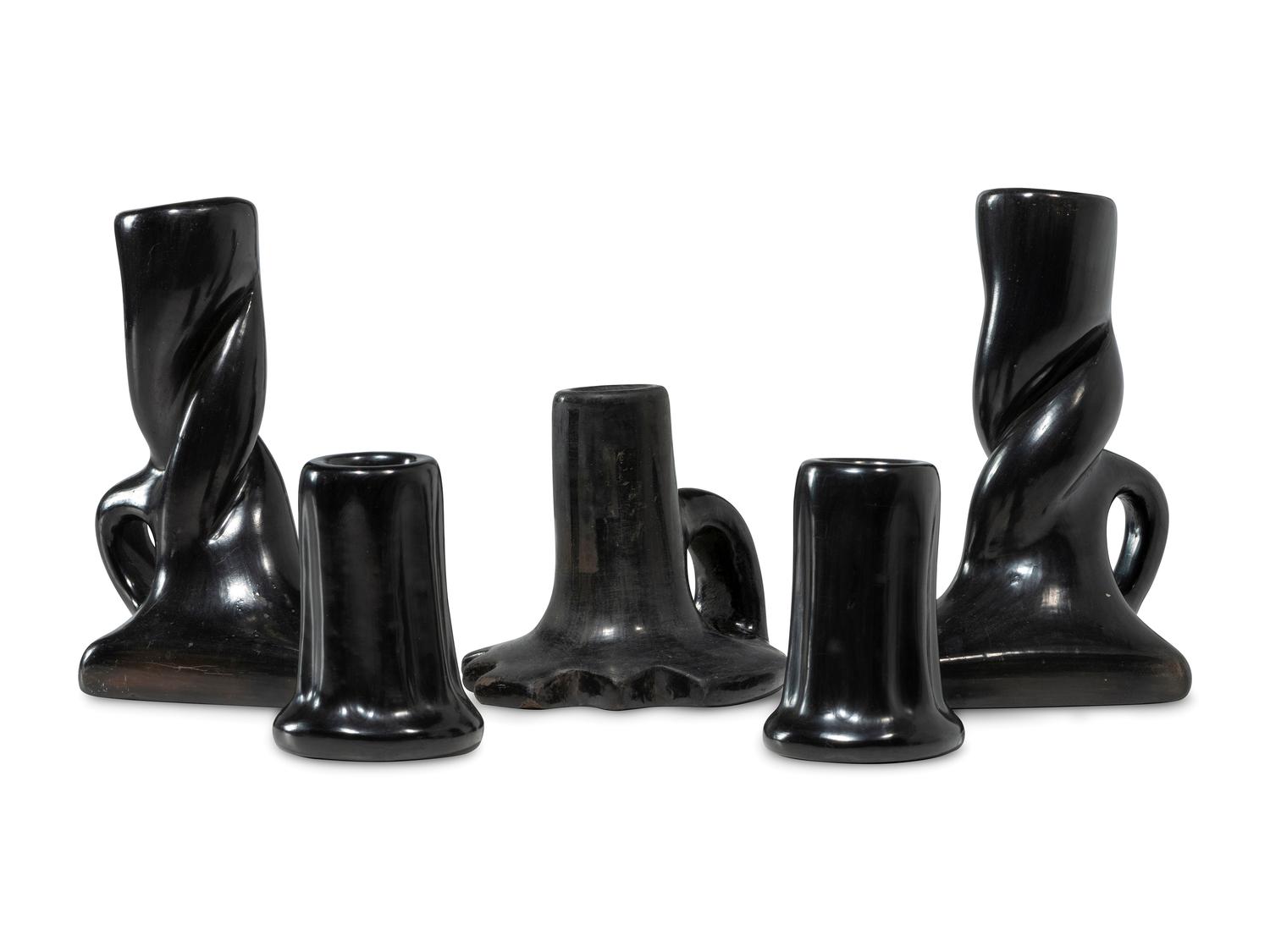 Table Setting of Santa Clara Pottery Candlestick Holders