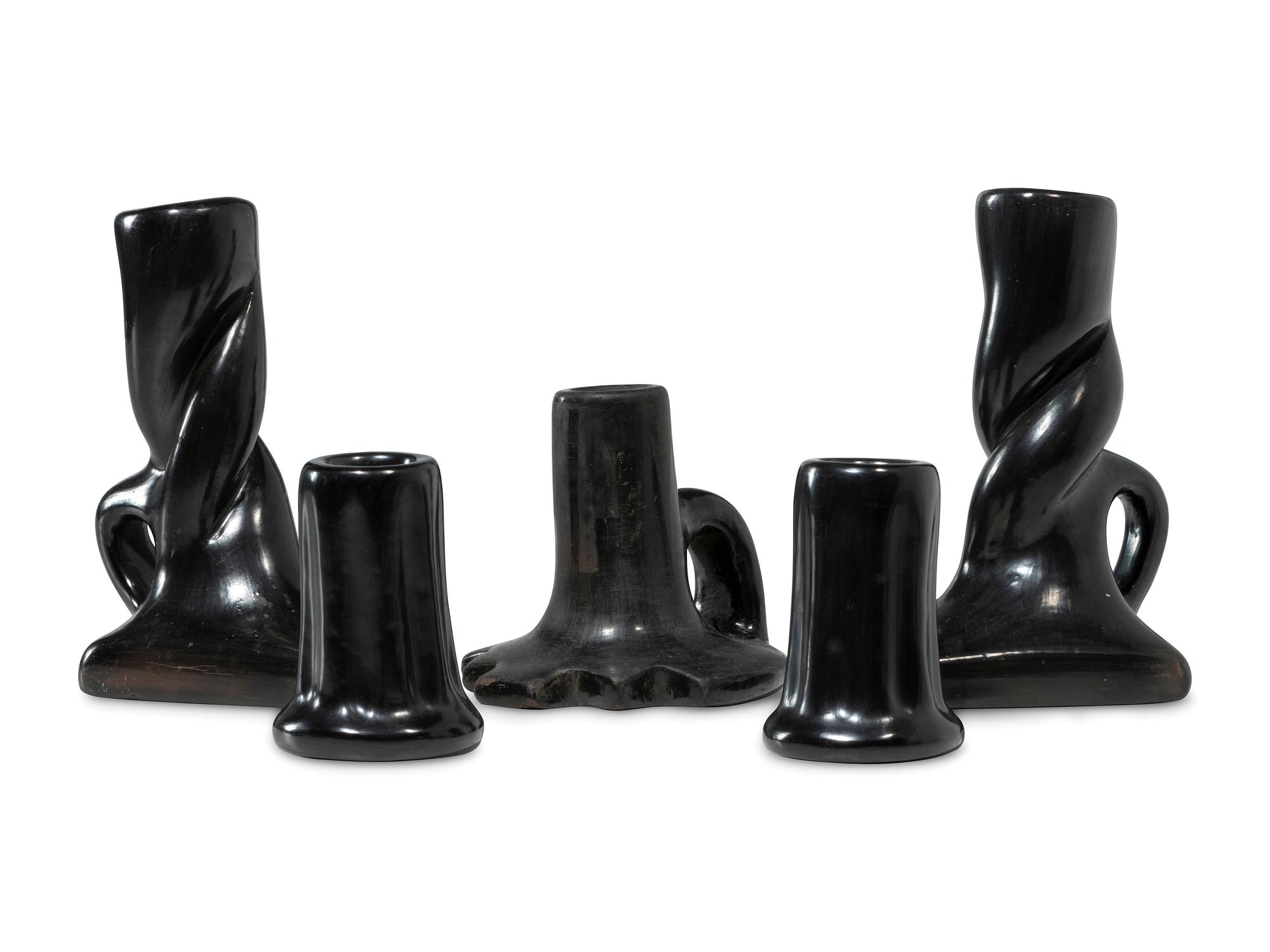 Table Setting of Santa Clara Pottery Candlestick Holders