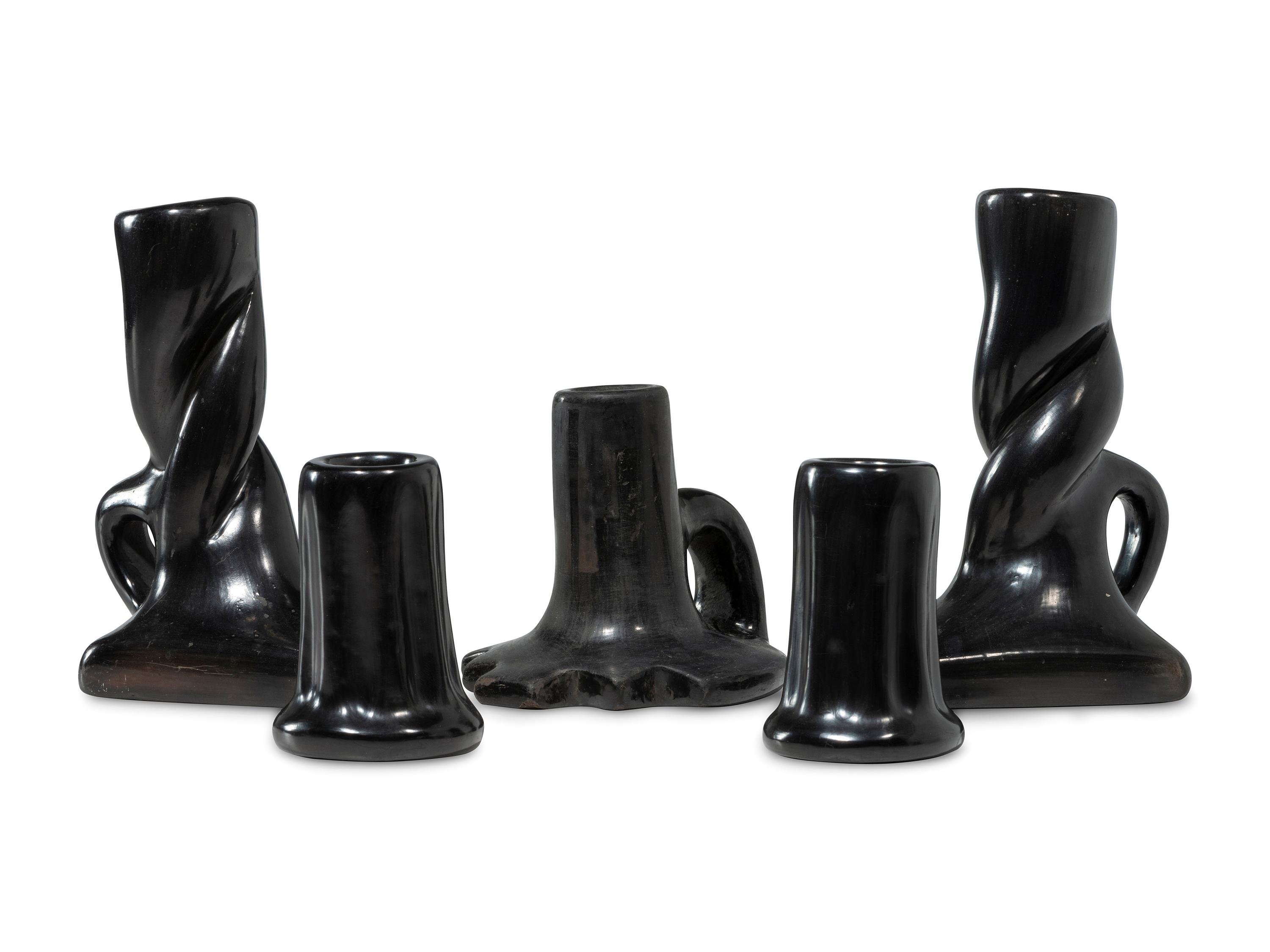 Table Setting of Santa Clara Pottery Candlestick Holders