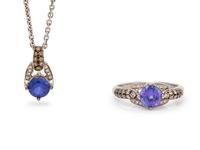 A Collection of 14 Karat White Gold, Tanzanite, Diamond and Colored Diamond Jewelry, LeVian,