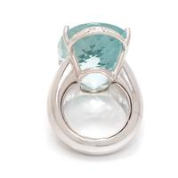 BLUE TOPAZ AND DIAMOND RING