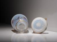 Scenic Miniature Vase and Covered Salt