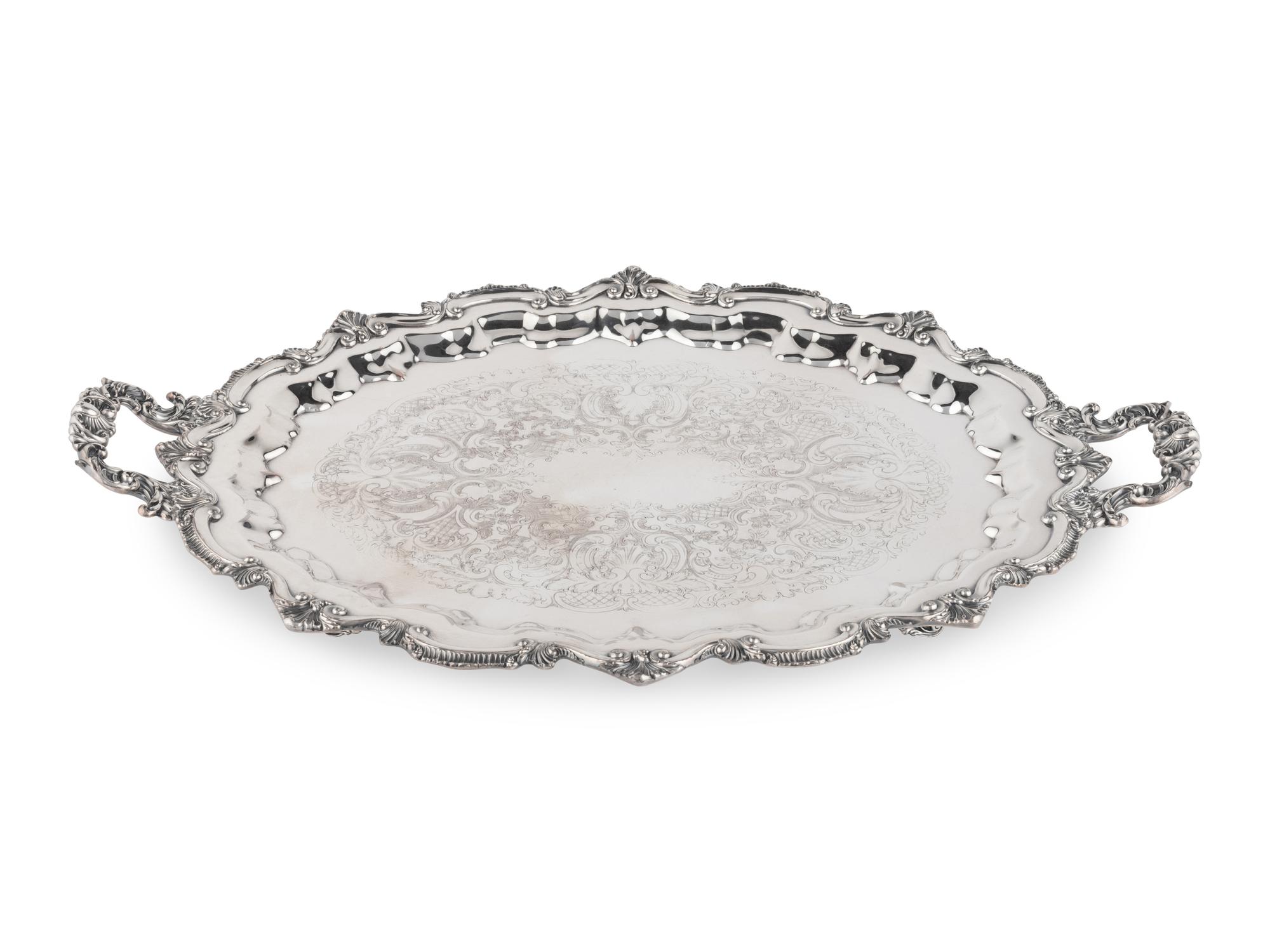 Three Silver-Plate Serving Trays