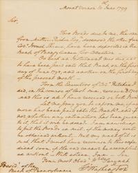 WASHINGTON, George (1732-1799). Autographed letter signed ("Go: Washington"), to Samuel M. Fox., 10 June 1799.