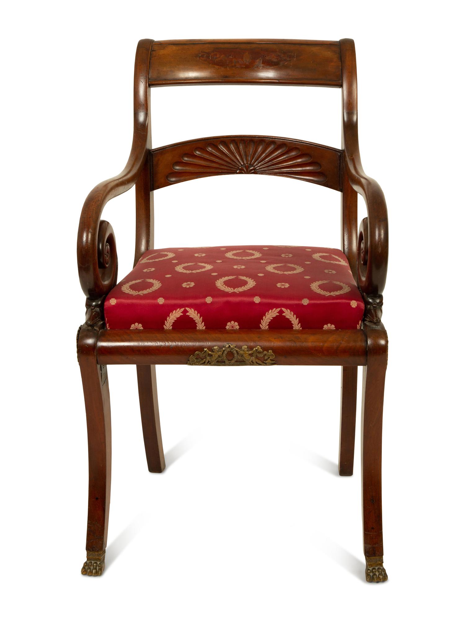 A French Empire Style Mahogany Fauteuil de Bureau — LATE 19TH CENTURY