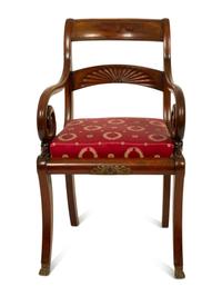 A French Empire Style Mahogany Fauteuil de Bureau — LATE 19TH CENTURY