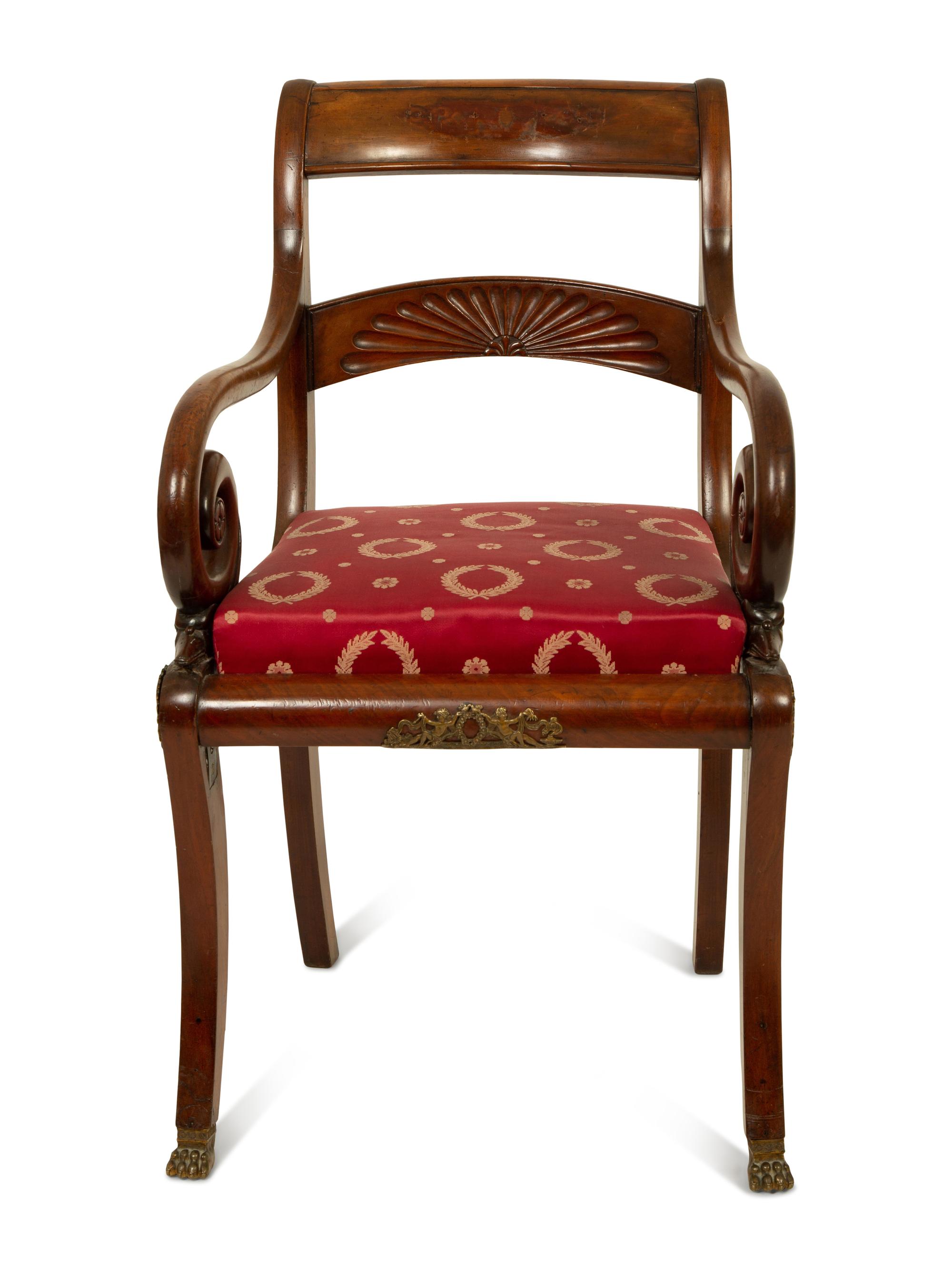 A French Empire Style Mahogany Fauteuil de Bureau — LATE 19TH CENTURY