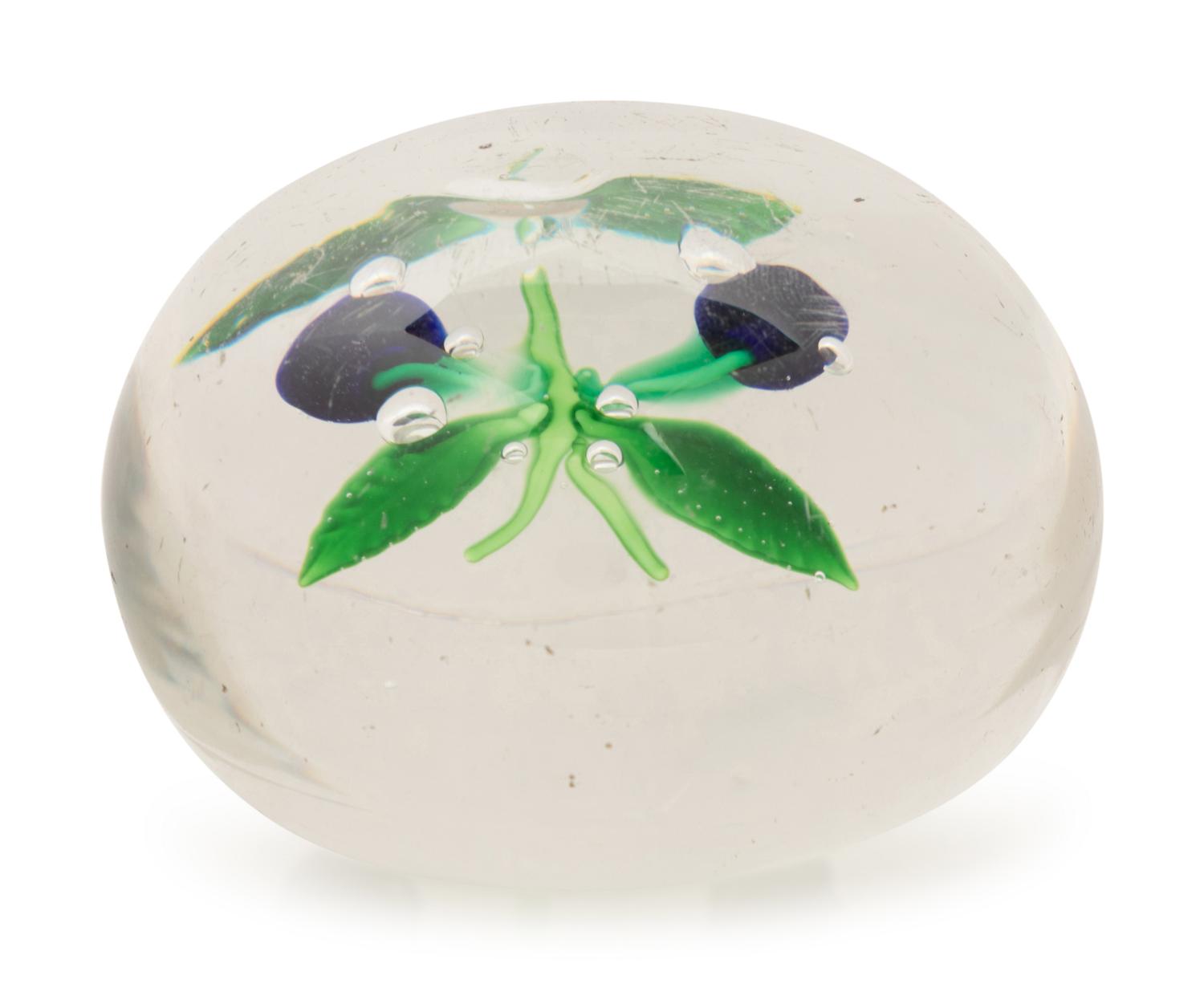 A Boston and Sandwich Glass Company Two Plums Glass Paperweight