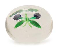 A Boston and Sandwich Glass Company Two Plums Glass Paperweight