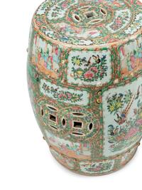 A Pair of Chinese Export Rose Medallion Porcelain Garden Seats
