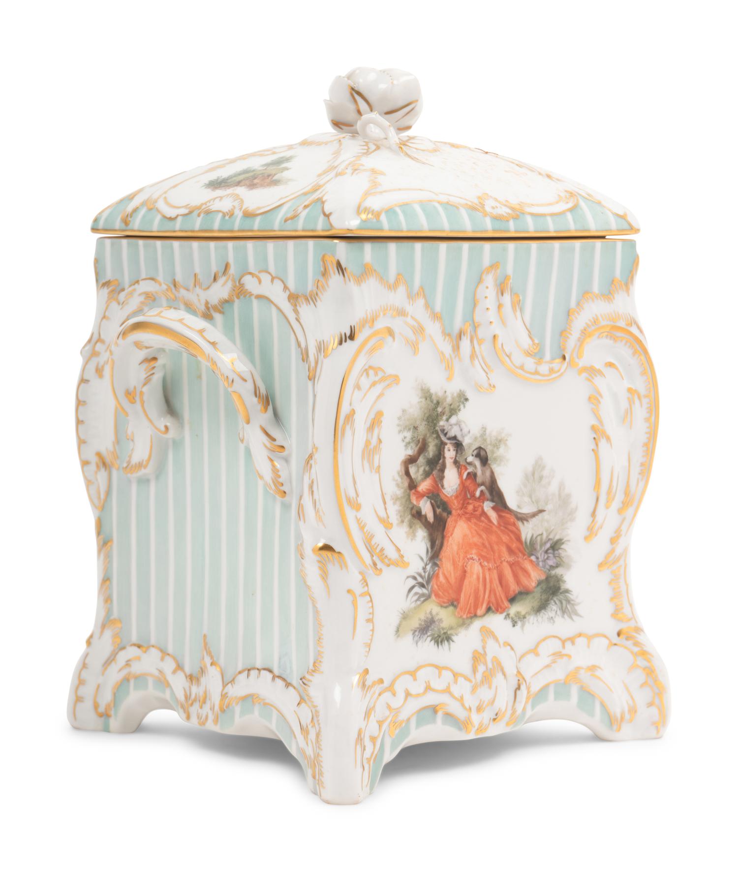 A Berlin (K.P.M) Porcelain Box and Cover