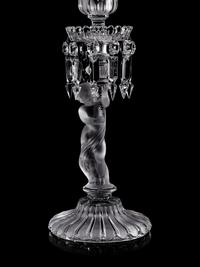 A Pair of Baccarat Glass Figural Candlesticks