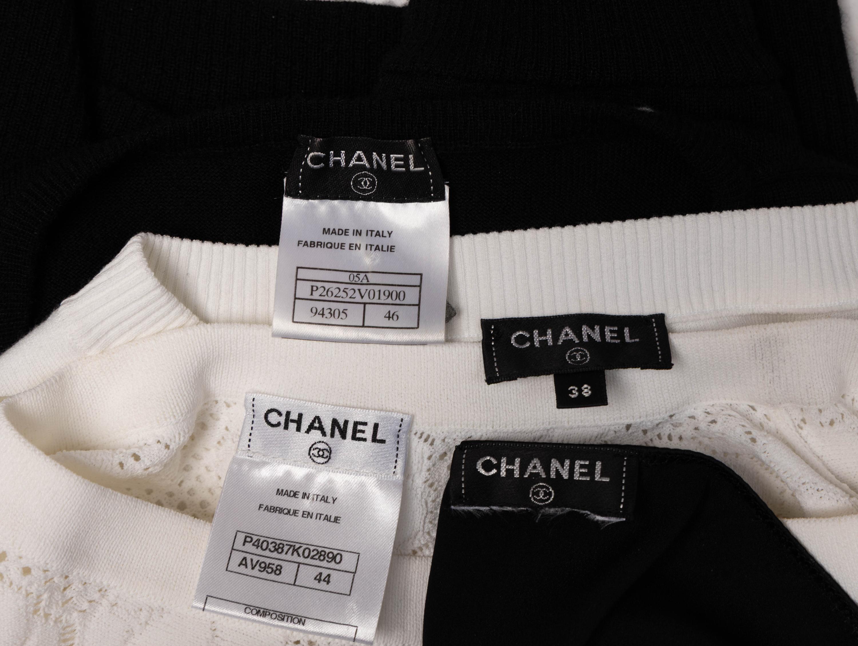 Chanel, Four Black & White Tops