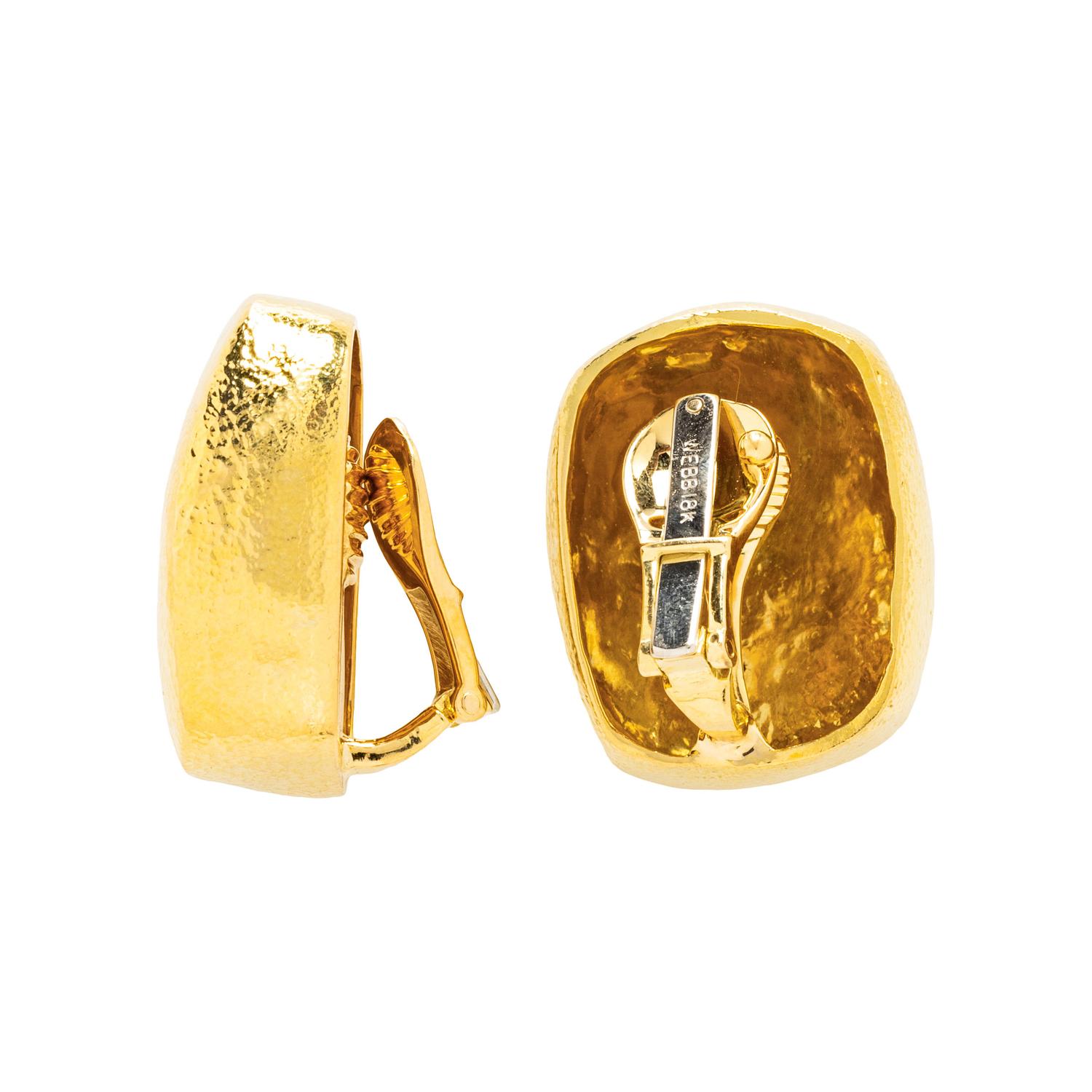DAVID WEBB, YELLOW GOLD CLIP EARRINGS