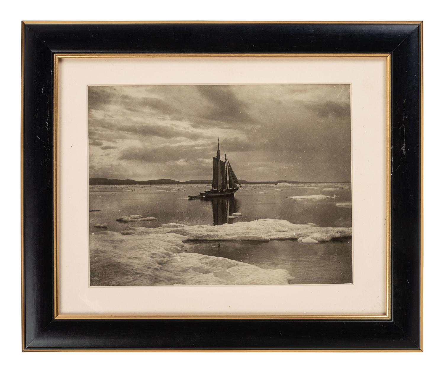 [EARLY PHOTOGRAPHY]. 7 scenic gold tone photographs, incl. coastal scene attrib. to R. LeSesne.