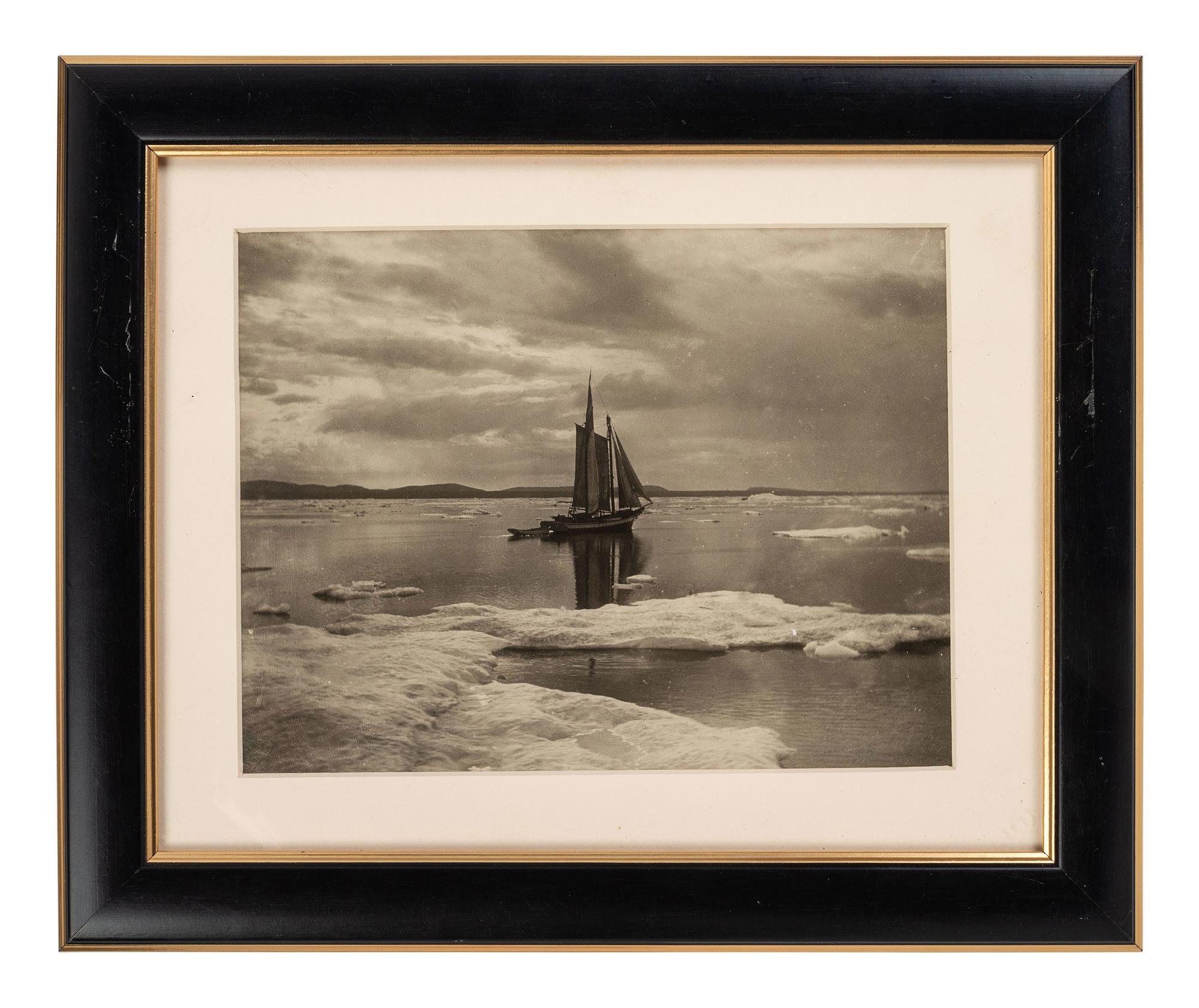 [EARLY PHOTOGRAPHY]. 7 scenic gold tone photographs, incl. coastal scene attrib. to R. LeSesne.