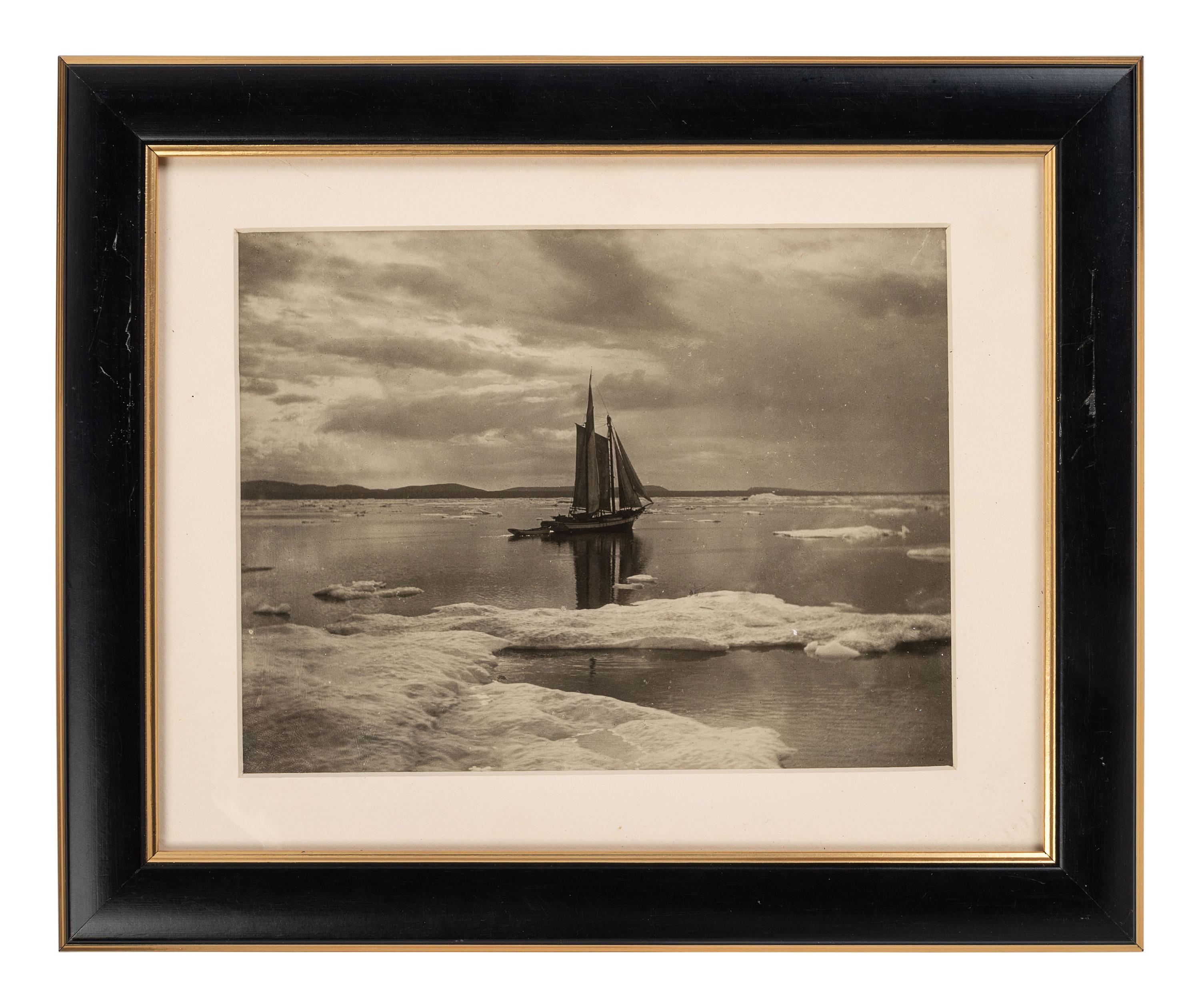 [EARLY PHOTOGRAPHY]. 7 scenic gold tone photographs, incl. coastal scene attrib. to R. LeSesne.