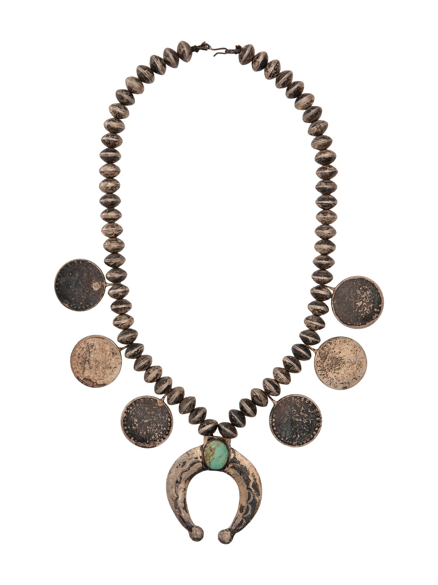 Navajo Coin Squash Blossom Necklace