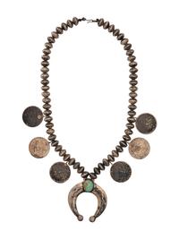 Navajo Coin Squash Blossom Necklace