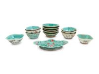 14 Chinese Famille Rose Porcelain Tea Articles