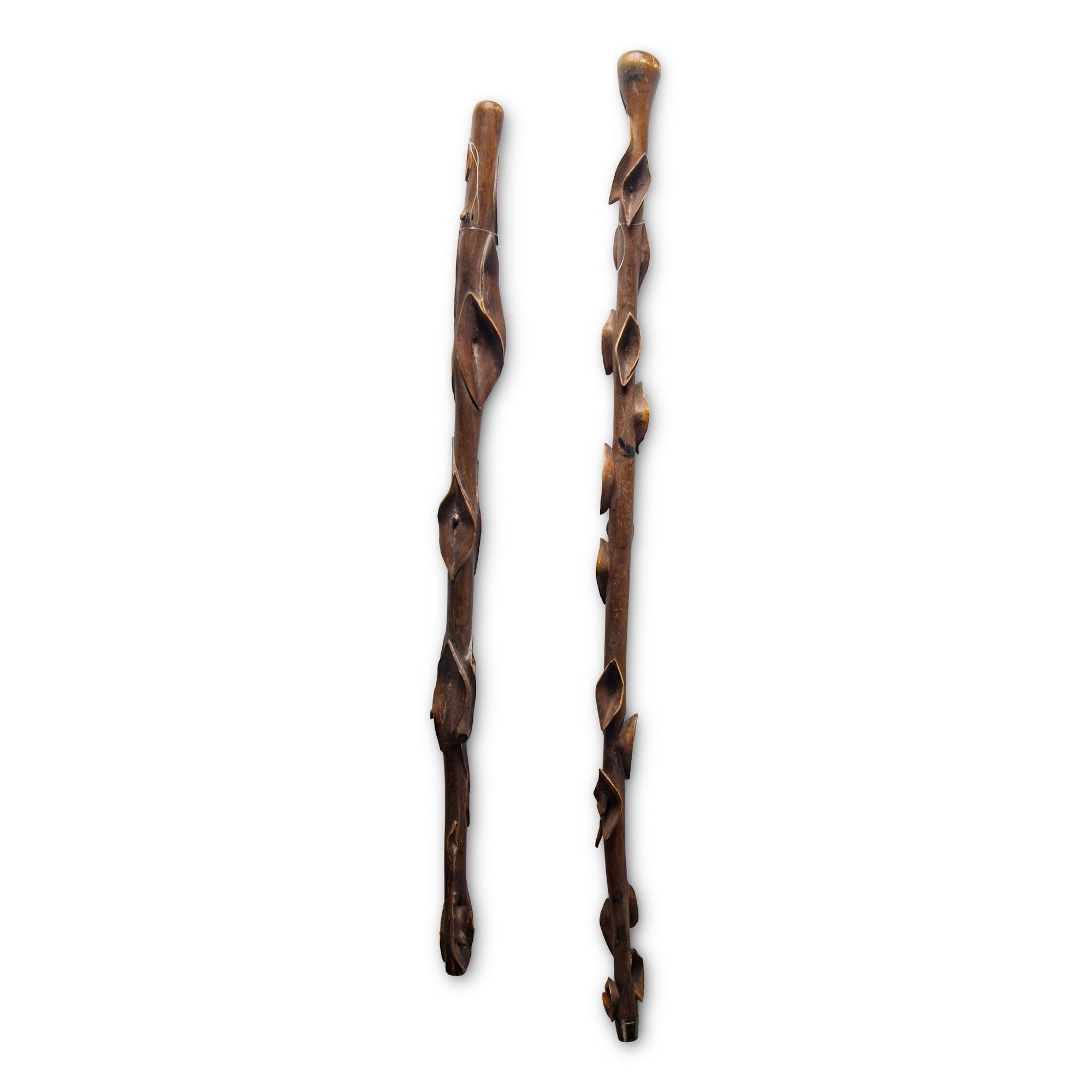 Cheyenne Carved Diamond Willow Staffs