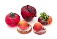 A Group of Five Glass Paperweights Height of tallest 4 inches