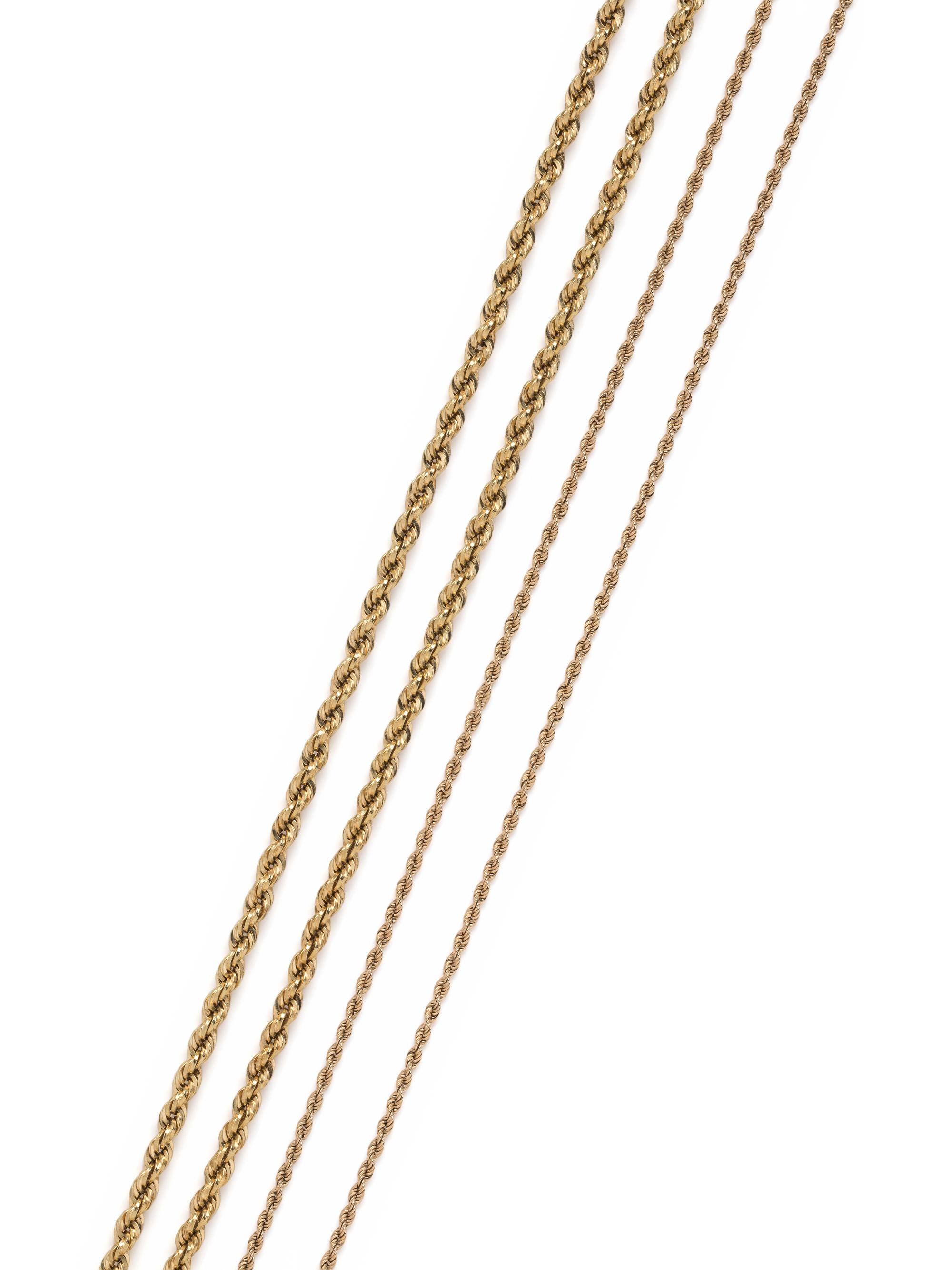 COLLECTION OF YELLOW GOLD NECKLACES