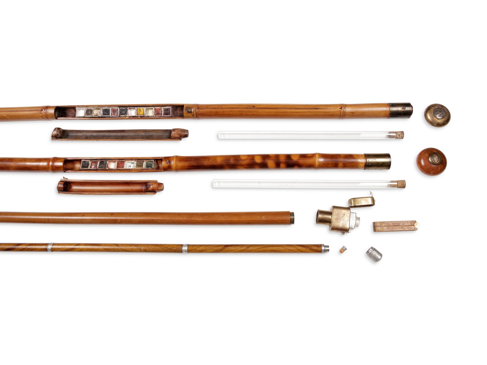 Four Artist's System Walking Sticks