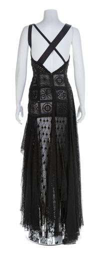 Atelier Versace Black Sheer Embroidered Gown, 1993-94 No size label