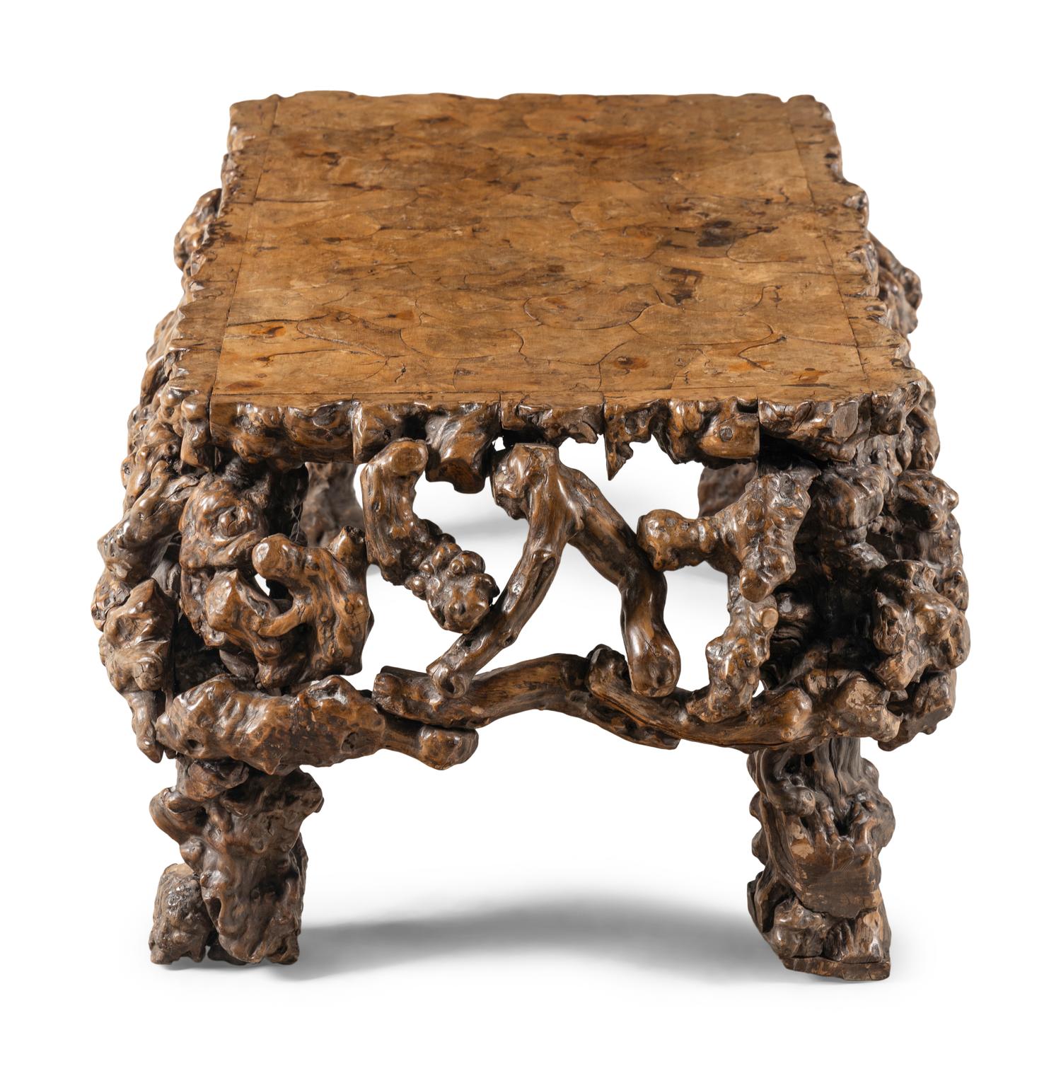 A Chinese Rootwood Low Table 天然木根雕矮桌