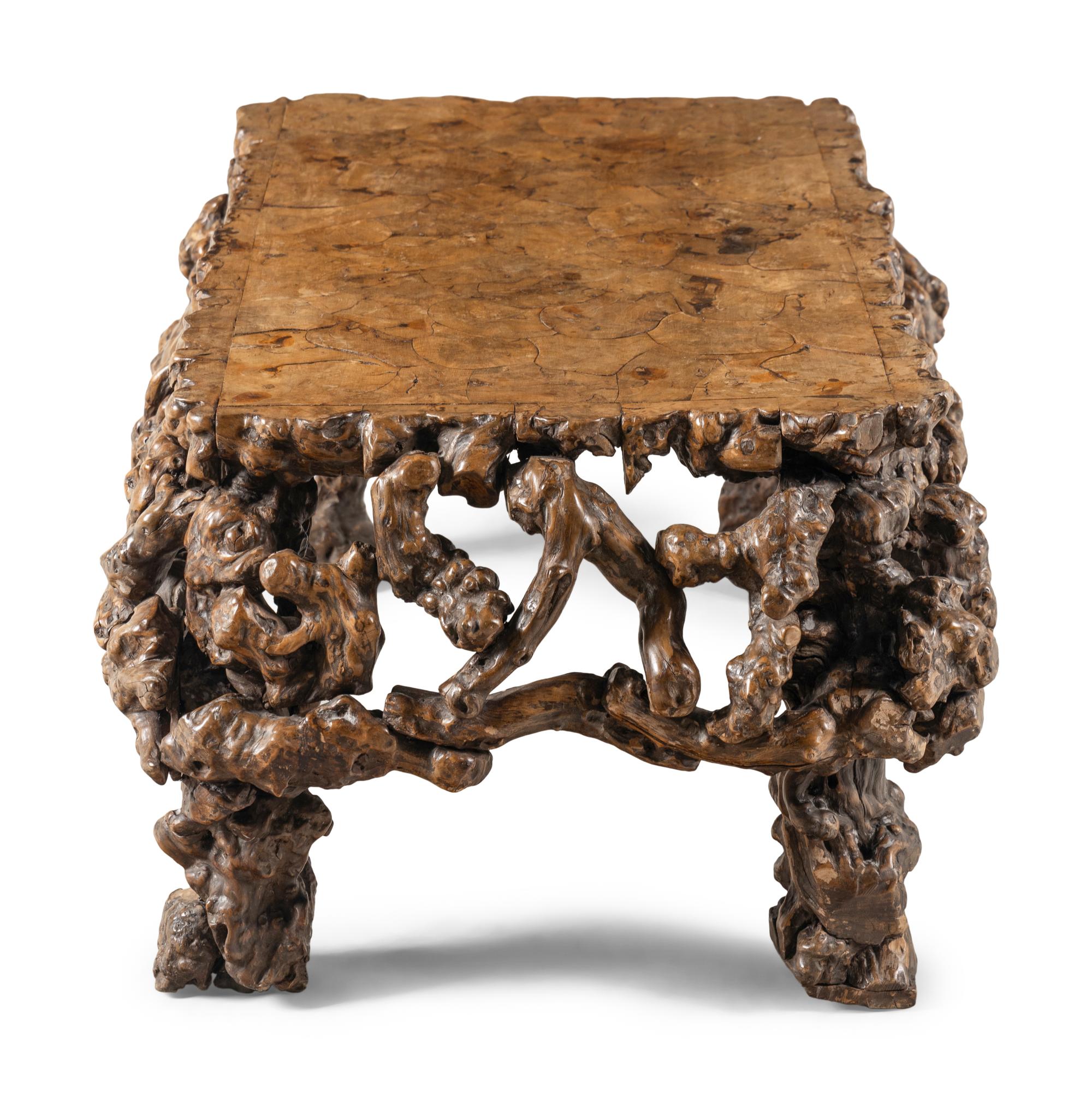 A Chinese Rootwood Low Table 天然木根雕矮桌