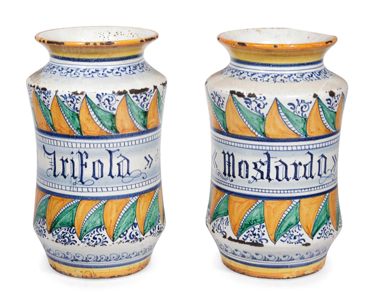A Pair of Italian Majolica Albarelli