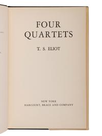 ELIOT, T.S. (1888-1945). Four Quartets. New York: Harcourt, Brace & Company, 1943.