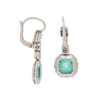 EMERALD AND DIAMOND EARRINGS